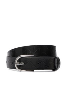 Calvin Klein Pasek Damski Round Buckle Debossed LV04F7143G Czarny