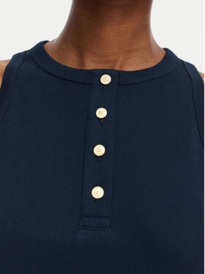 Tommy Hilfiger Sukienka letnia Gold Btn WW0WW49628 Granatowy A-Line Fit