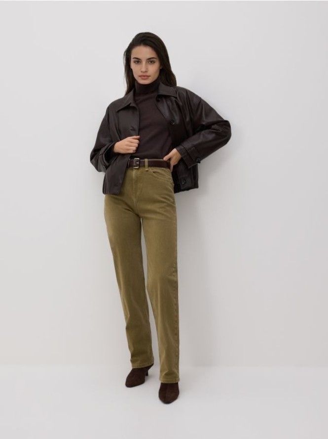 Jeansy straight fit - zielony