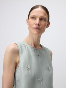 Bluzka z ozdobnym haftem - miętowy
