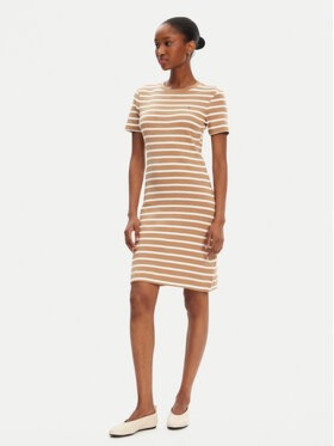 Tommy Hilfiger Sukienka codzienna New Cody WW0WW42721 Beżowy Slim Fit