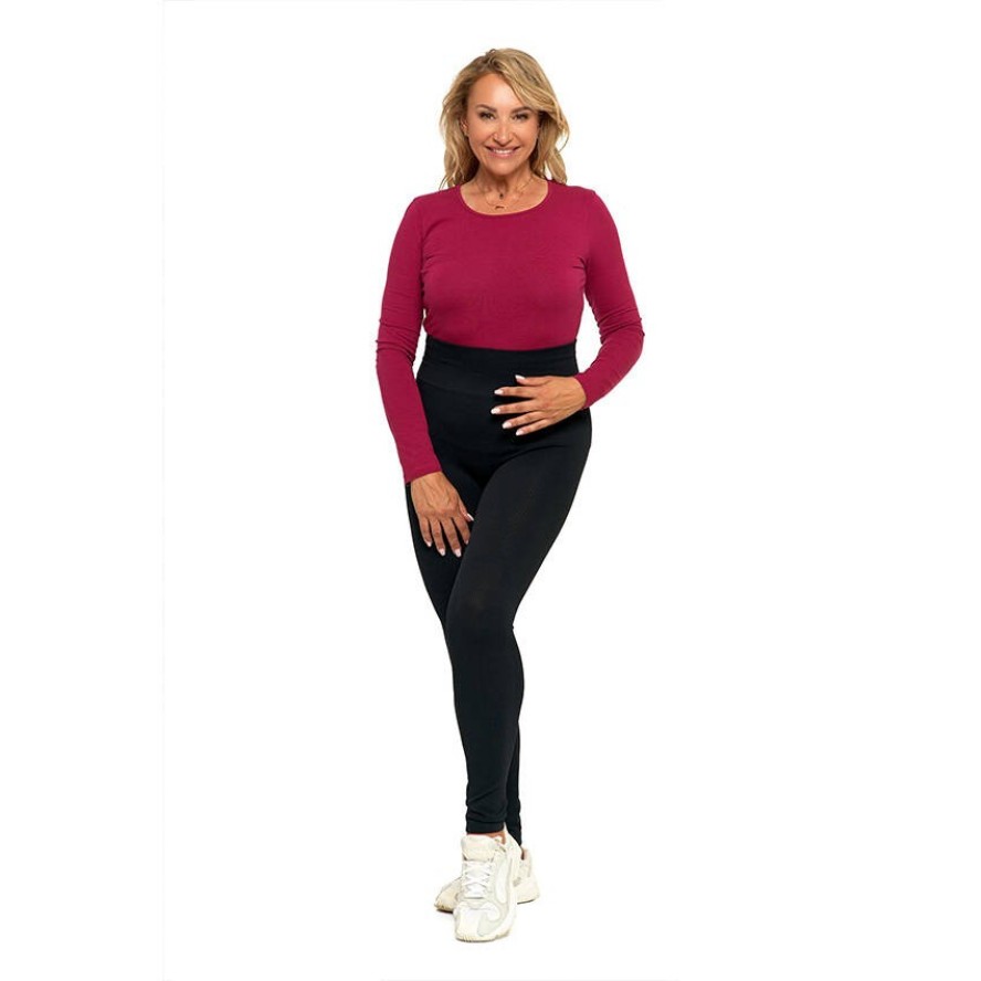 Czarne Legginsy Moraj Damskie Z Wysokim Stanem