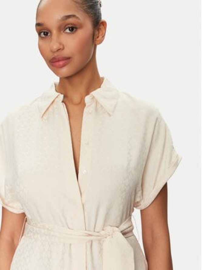 Lola Casademunt by Maite Sukienka koszulowa MS2516004 Écru Regular Fit