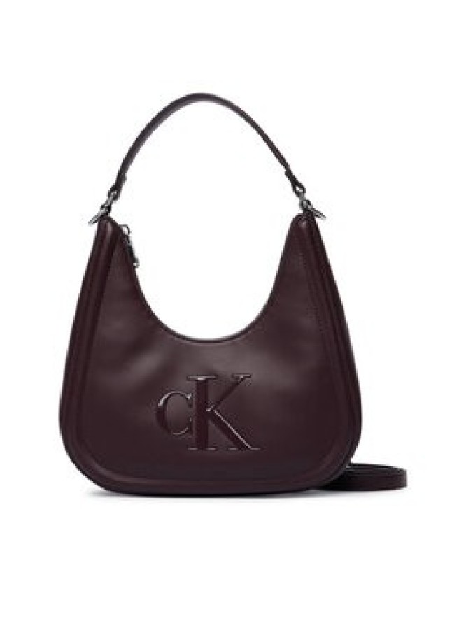 Calvin Klein Torebka Bold Ck Small Crescent Bag LV04F3561G Bordowy
