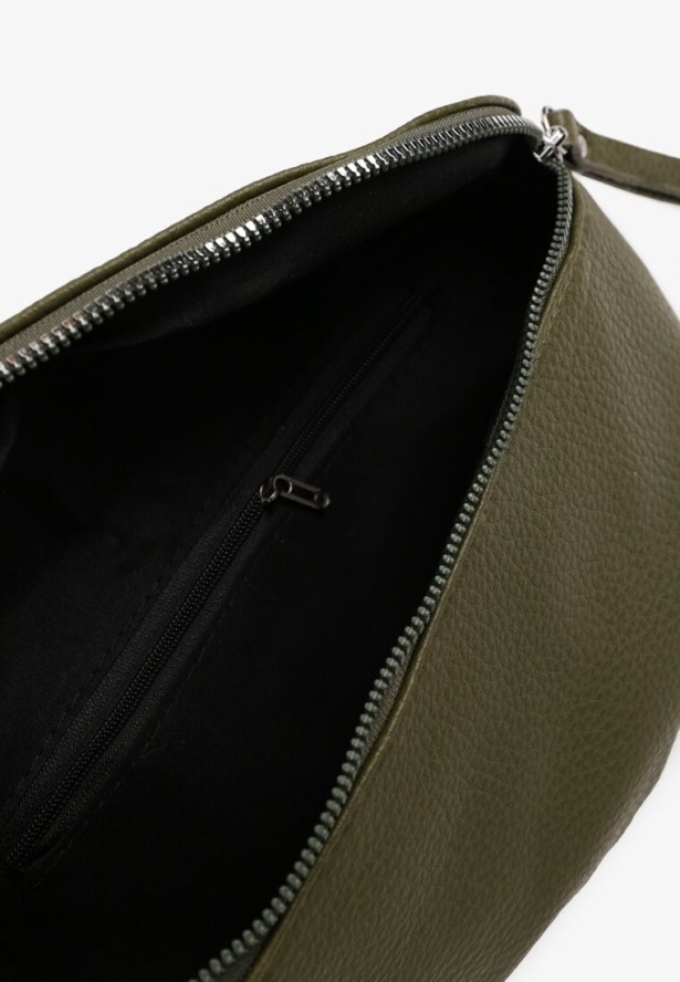 Zielona Nerka z Materiałowym Paskiem w Mozaikowe Wzorki Delavinea