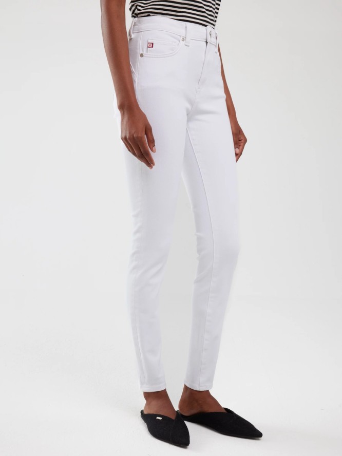 Jeansy damskie push up z wysokim stanem białe Melinda High Waist 101