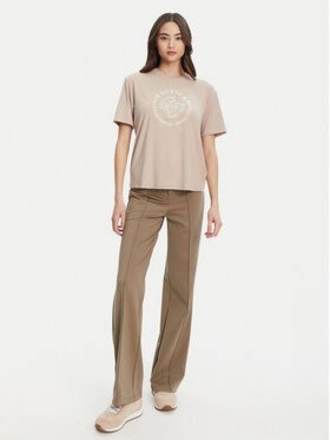 Guess T-Shirt V5YI05 KCOA2 Beżowy Regular Fit