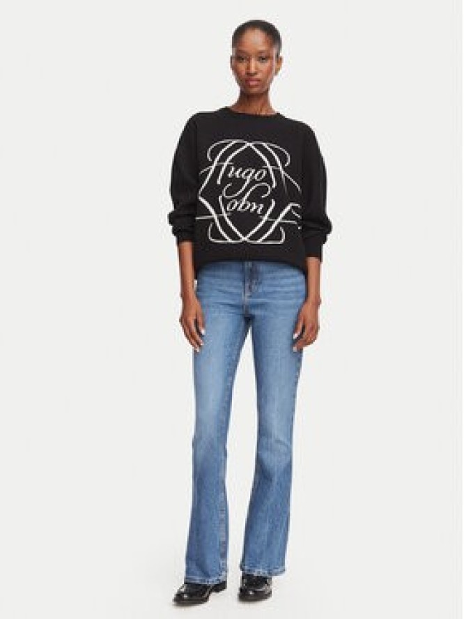 HUGO Sweter Siennale 50562692 Czarny Oversize