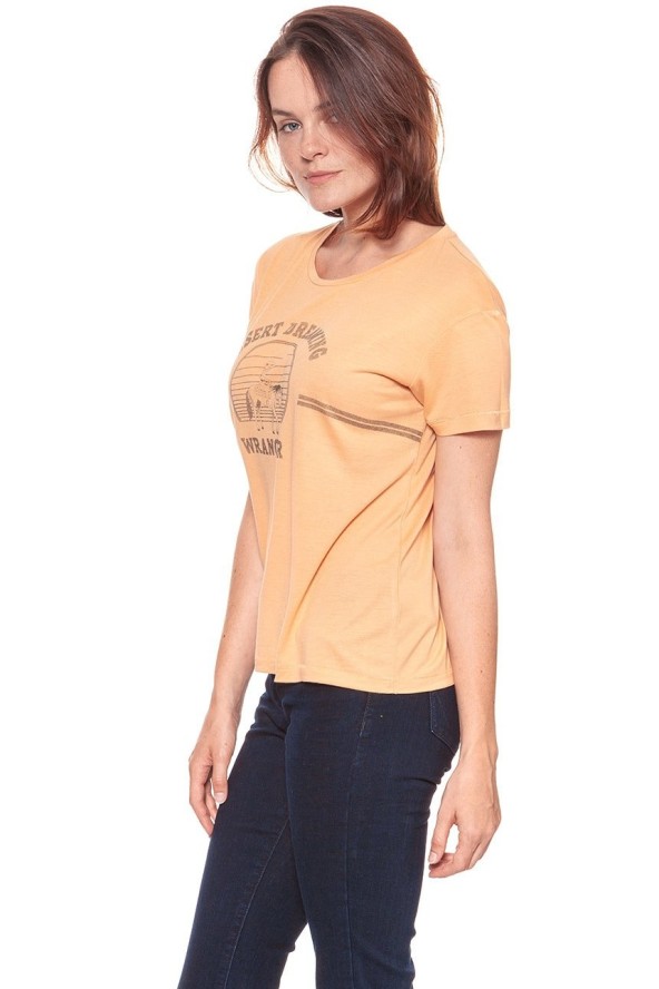 WRANGLER T SHIRT DAMSKI DRAPE TEE APRICOT NECTAR W7016DI65 112130884