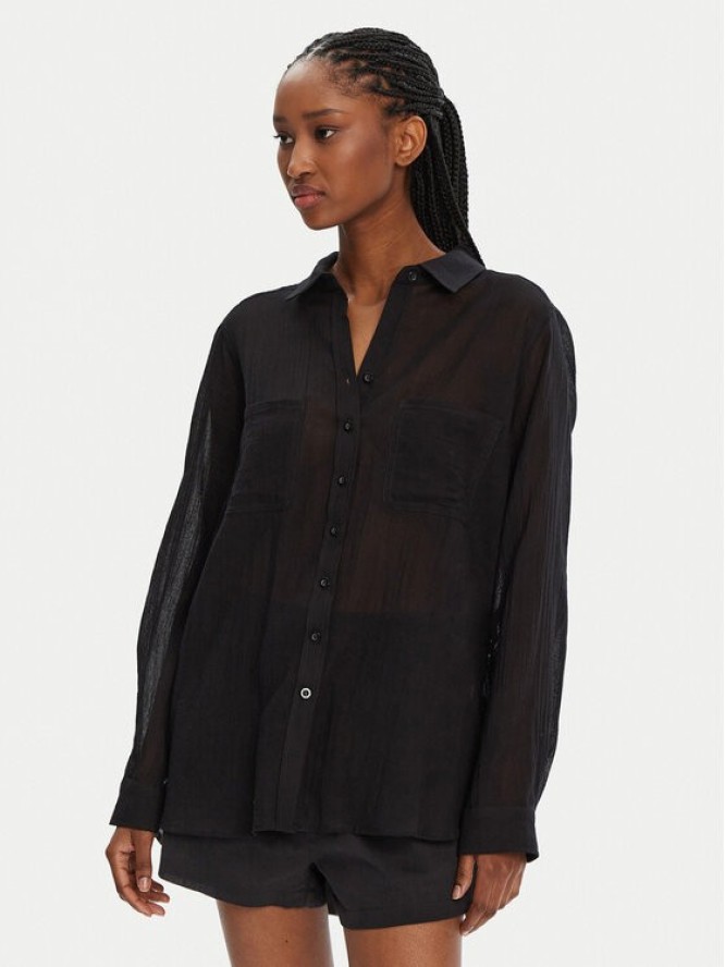 Seafolly Koszula Breeze 54795-TO Czarny Regular Fit