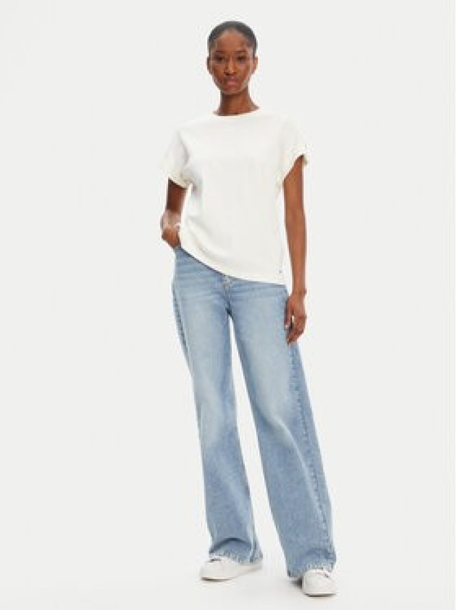 Tommy Hilfiger T-Shirt Gold Button WW0WW45628 Biały Regular Fit