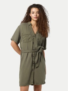 Noisy May Sukienka koszulowa Nera 27033063 Zielony Relaxed Fit