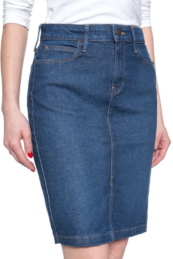 SPÓDNICA JEANSOWA LEE PENCIL SKIRT DARK GARNER L38GDJUV 112108166