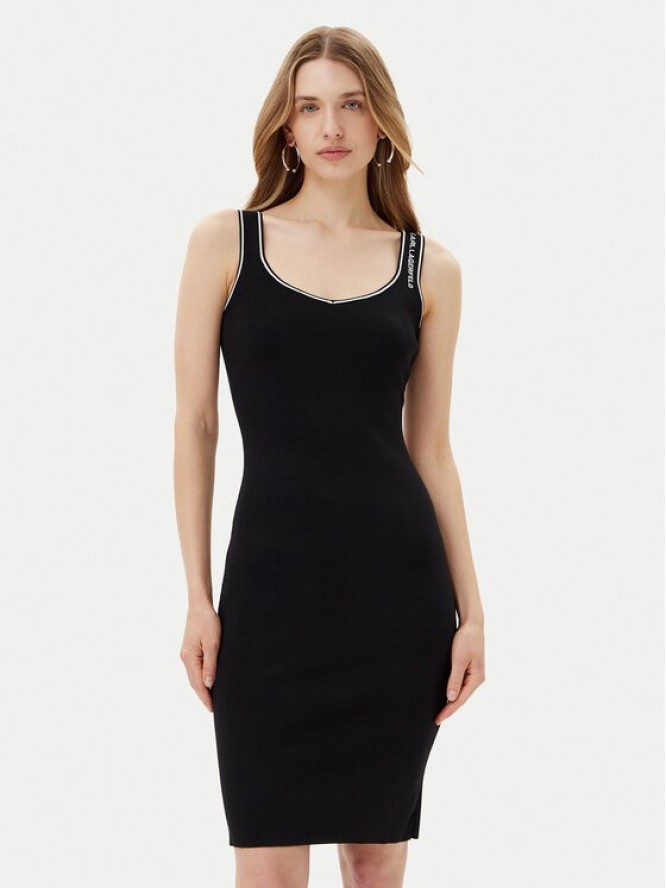 KARL LAGERFELD Sukienka codzienna A2W13018 Czarny Slim Fit