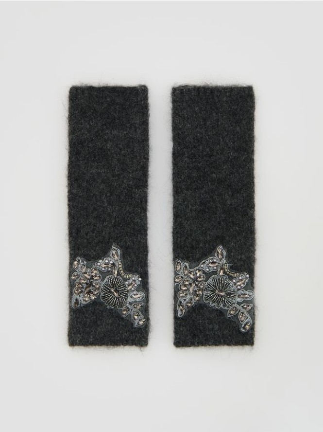 Rękawiczki z wełną alpaki - ciemnoszary