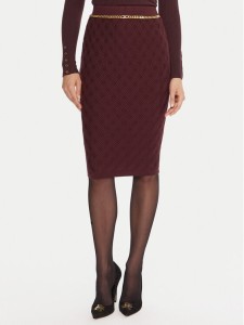 Elisabetta Franchi Spódnica ołówkowa GK-20B-56E2-V390 Bordowy Slim Fit
