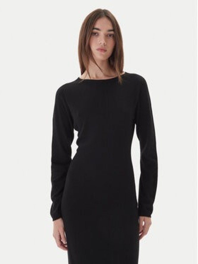 Kontatto Sukienka dzianinowa 3M0964C Czarny Slim Fit