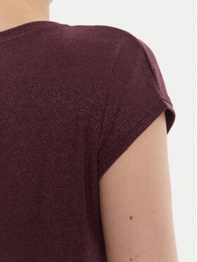 ONLY T-Shirt Silvery 15136069 Bordowy Loose Fit