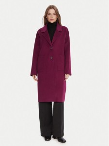United Colors Of Benetton Płaszcz wełniany 28F7DN082 Fioletowy Regular Fit