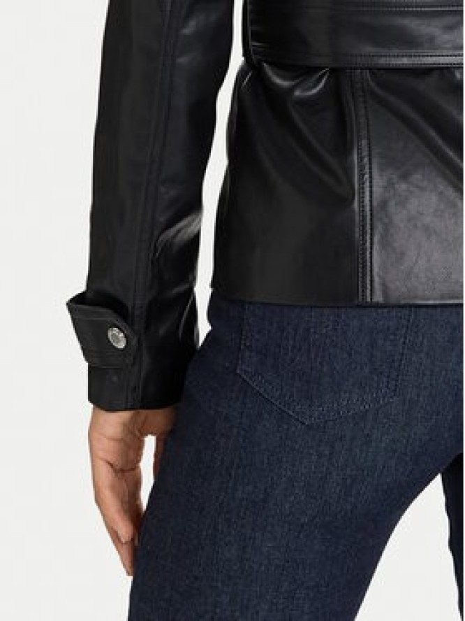 Morgan Kurtka z imitacji skóry 252-GPIL Czarny Regular Fit