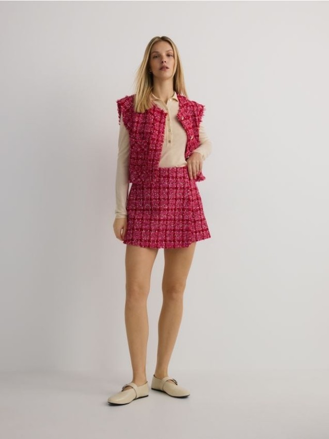 Tweedowe spódnico-szorty - wielobarwny