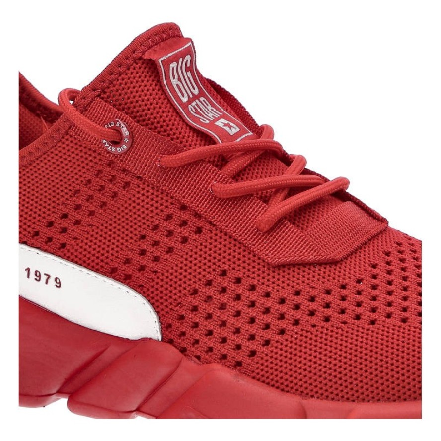 Sneakersy damskie Big Star, z przewiewną tekstylną cholewką i amortyzującą podeszwą, czerwone, JJ274270