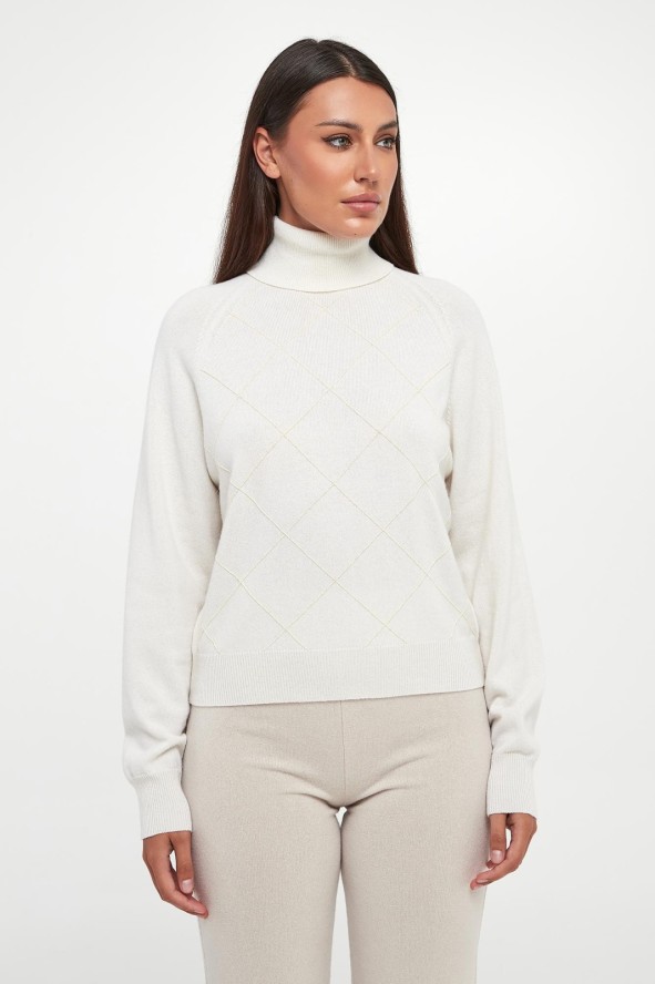 Golf damski wełniany z jedwabiem PESERICO