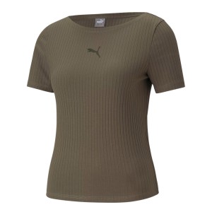 T-shirt Damski Prążkowana Slim