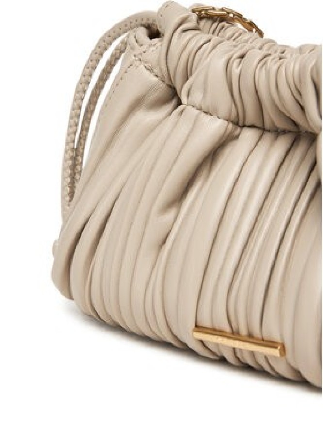 Calvin Klein Torebka Plisse Mini Drawstring Bag LV04F3077G Écru