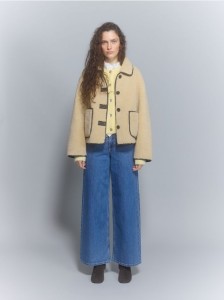 Dwustronna kurtka kożuch - kremowy