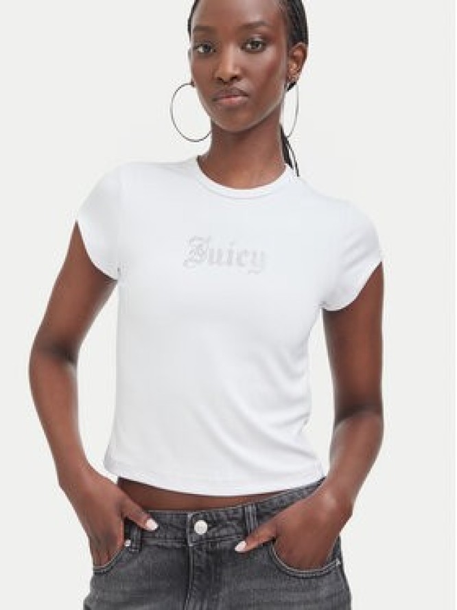 Juicy Couture T-Shirt JCWCT226326 Biały Slim Fit