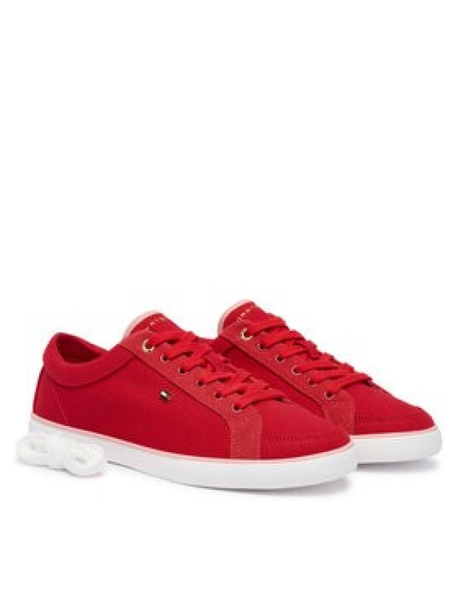 Tommy Hilfiger Tenisówki Th Low Vulc FW0FW09390 Czerwony