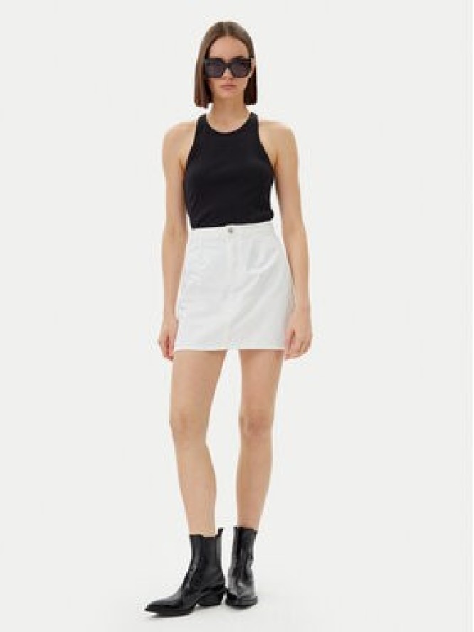 Calvin Klein Jeans Spódnica jeansowa J20J225194 Biały Regular Fit