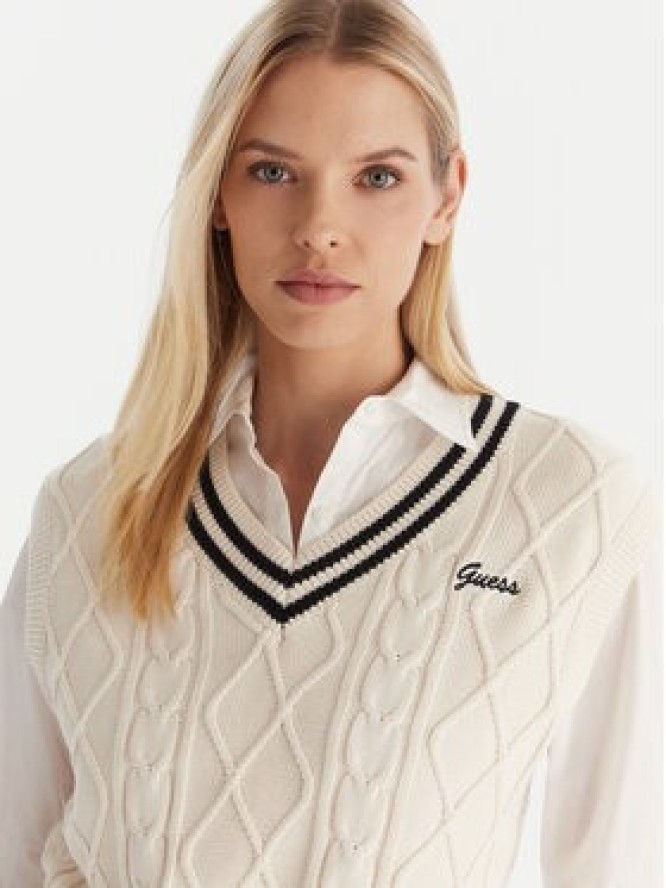Guess Sweter V5GR00 Z3FB1 Biały Classic Fit