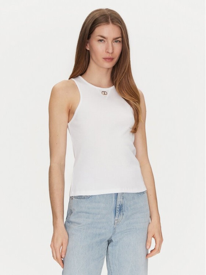 TWINSET Top 251TP2550 Biały Slim Fit