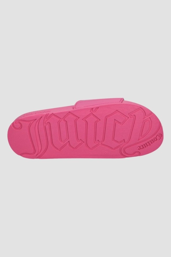 JUICY COUTURE Różowe klapki damskie Embossed Slider, Rozmiar 36