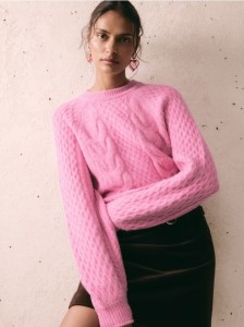 Strukturalny sweter - różowy