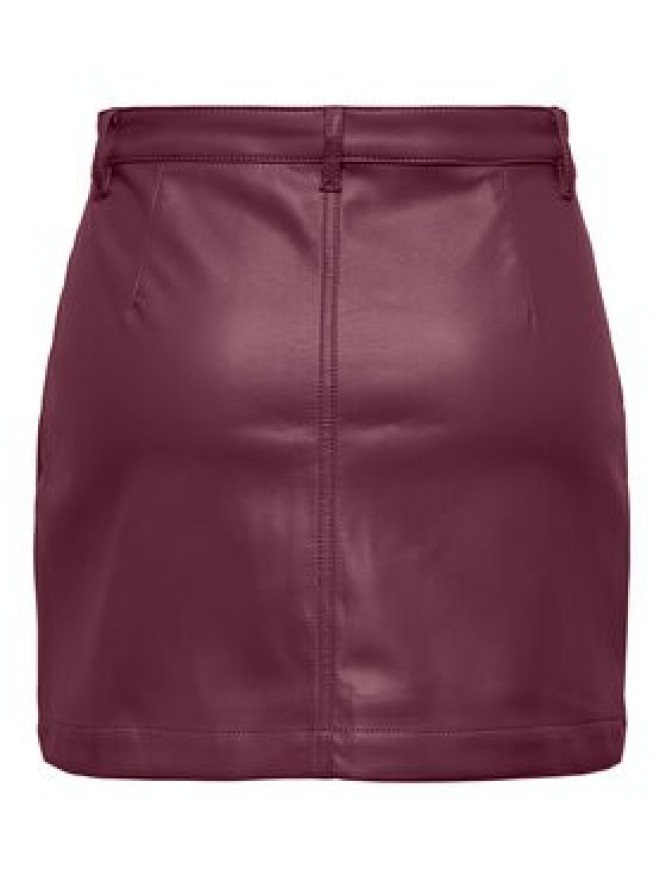 ONLY Spódnica z imitacji skóry Amazing 15331876 Bordowy Slim Fit