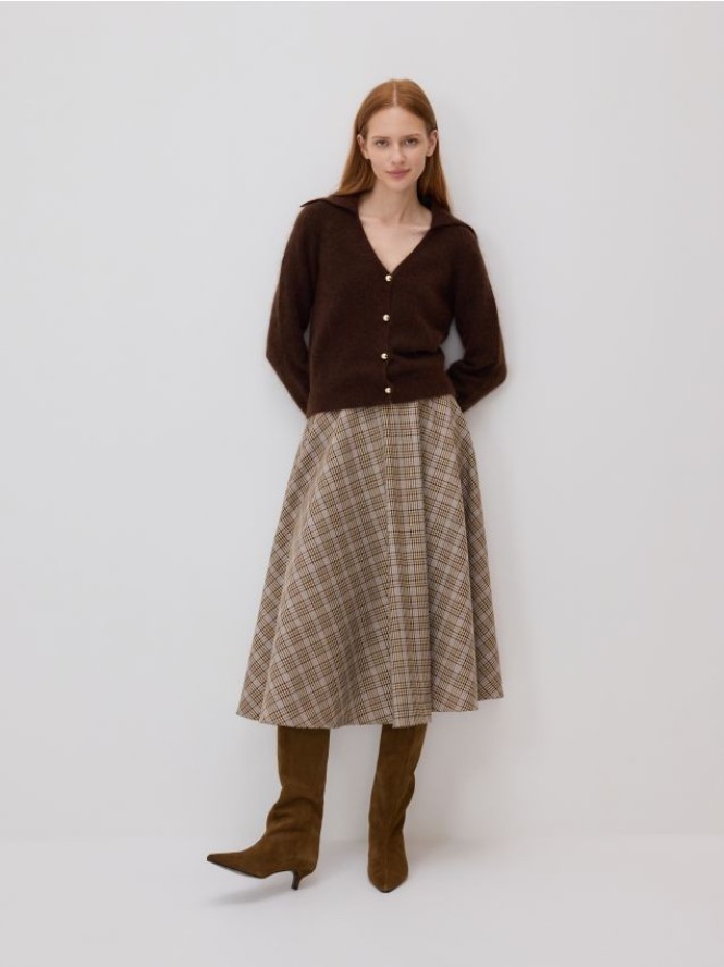 Spódnica midi z wełną - wielobarwny