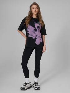 4F Legginsy dzianinowe damskie - czarne XL