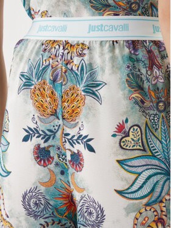 Just Cavalli Spodnie materiałowe 80PAA120 NS837 Błękitny Wide Leg