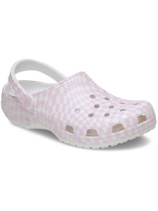 Crocs Chodaki "Classic Warped Checker" w kolorze biało-jasnoróżowym rozmiar: 41/42