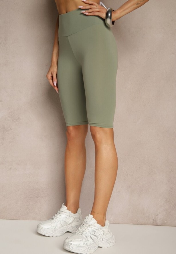 Zielone Klasyczne Szorty o Fasonie Kolarek Livindra