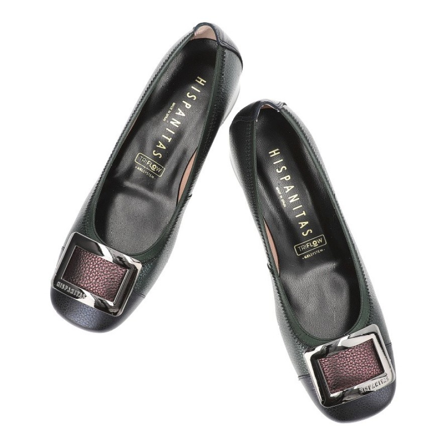 Zielone Półbuty Hispanitas Eleganckie Obuwie Damskie