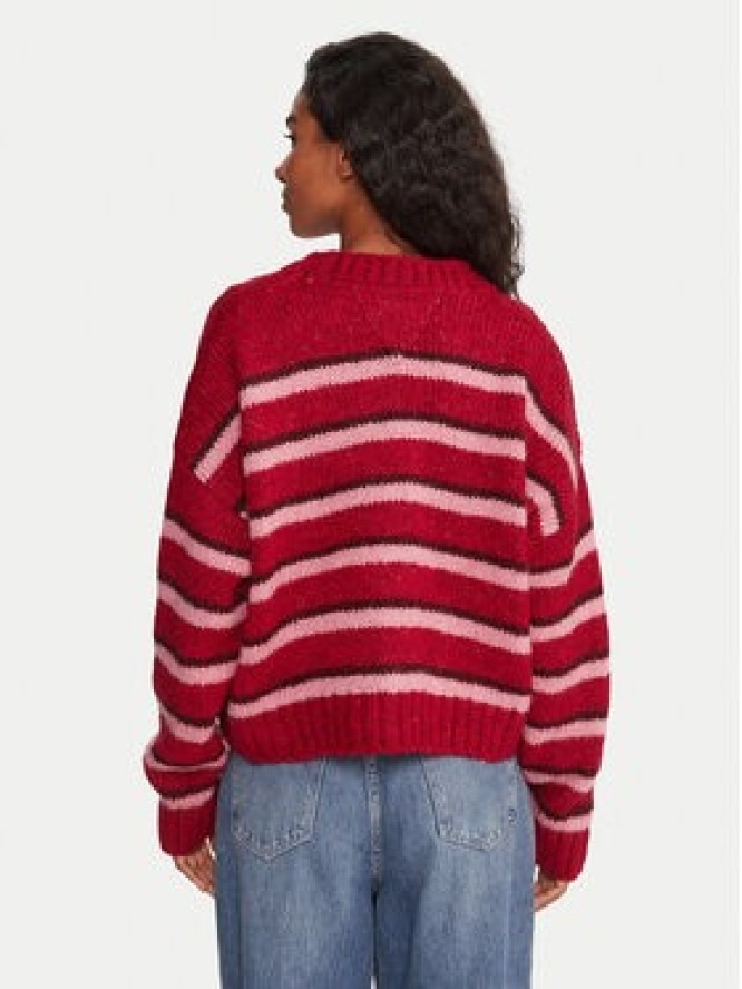 Tommy Jeans Kardigan Badge DW0DW21678 Czerwony Relaxed Fit