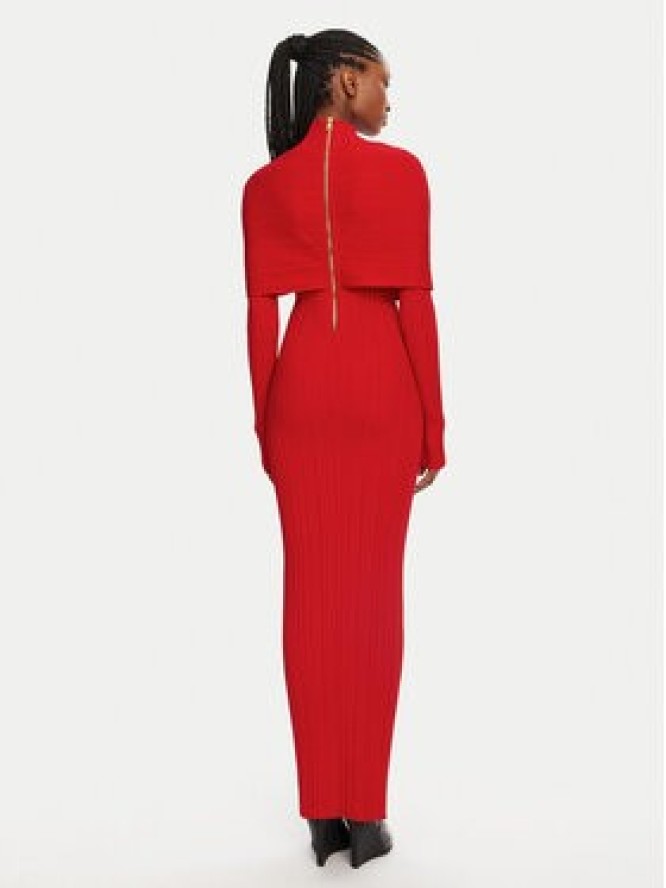 Balmain Sukienka wieczorowa DF0RR835KH70 Czerwony Slim Fit