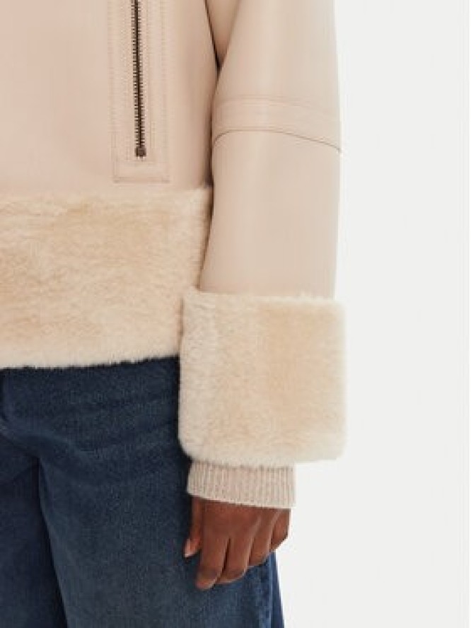 TWINSET Kurtka z imitacji skóry 252TP2410 Beżowy Regular Fit