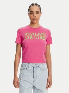 Versace Jeans Couture T-Shirt 78HAHE05 Różowy Regular Fit