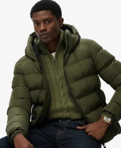 superdry Kurtka Puffer z Kapturem - Ocieplenie i DWR