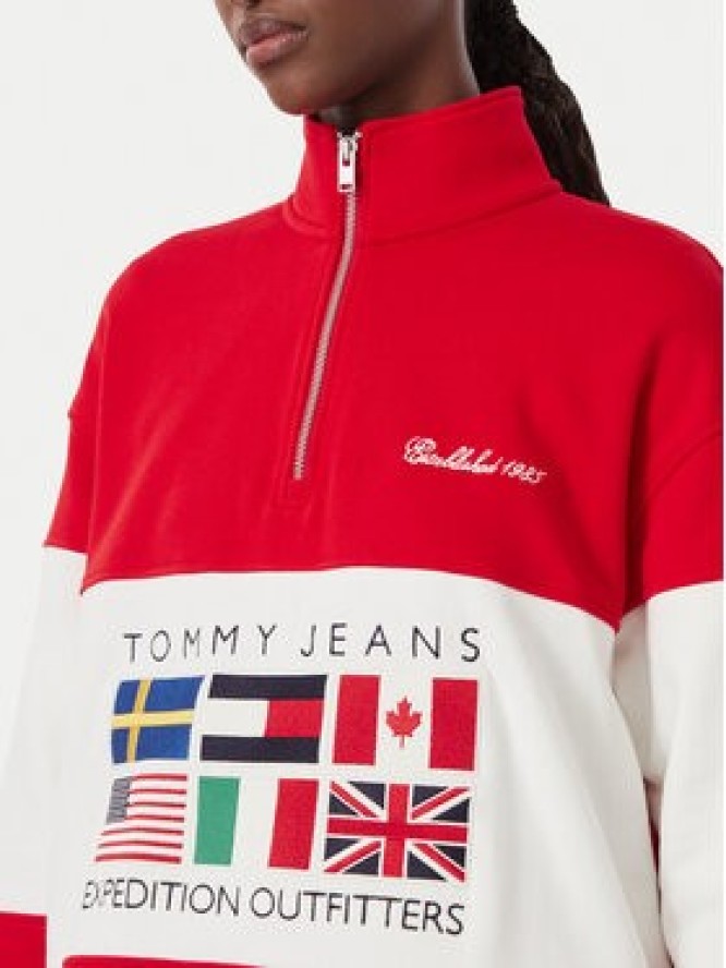 Tommy Jeans Bluza DW0DW23806 Czerwony Relaxed Fit